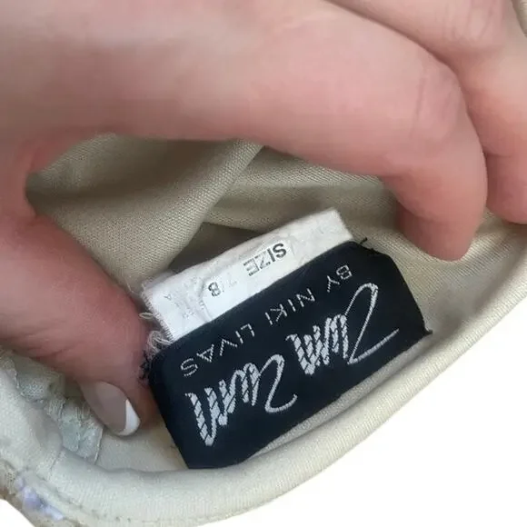 Vintage 90s Zum Zum by Niki Livas Gold Sparkly Prom Dress Side Slit Y2k - Picture 5 of 7